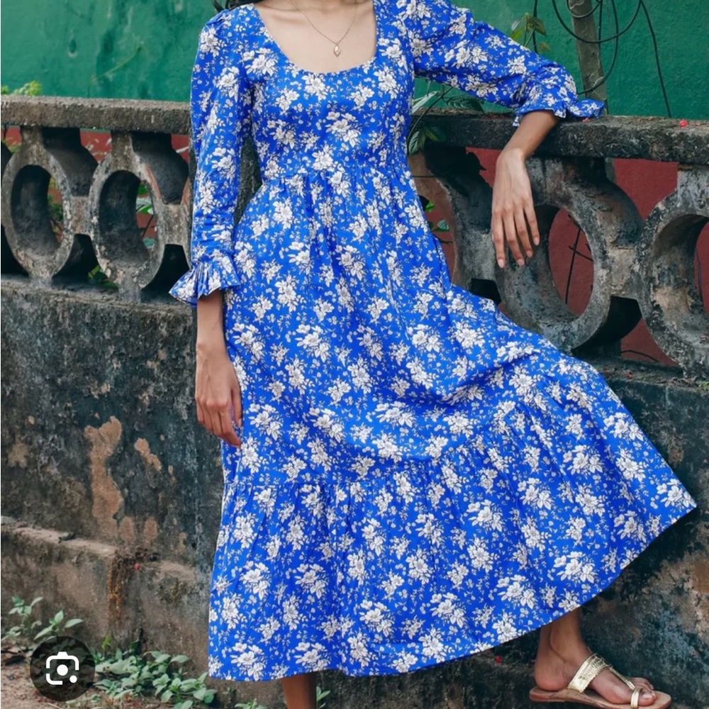TUCKERNUCK PINK CITY PRINTS Floral Blue Midi Dress